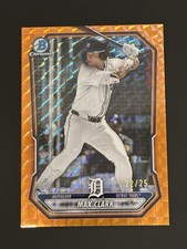 Max Clark 2026 Bowman Orange Geometric Refractor /25 Detroit Tigers Phenom