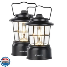 LUXPRO Retro LED Lantern - Battery-Powered Emergency Lantern - Water Resistan