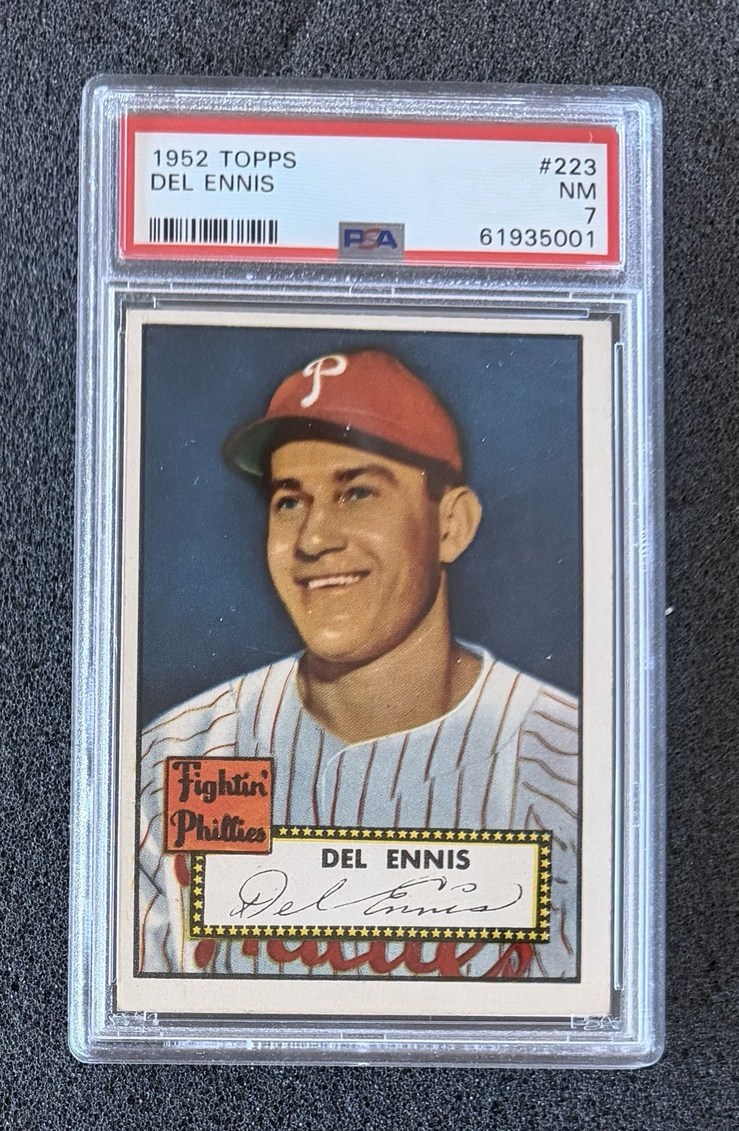 1952 Topps - #223 Del Ennis - PSA 7 (Great Color)