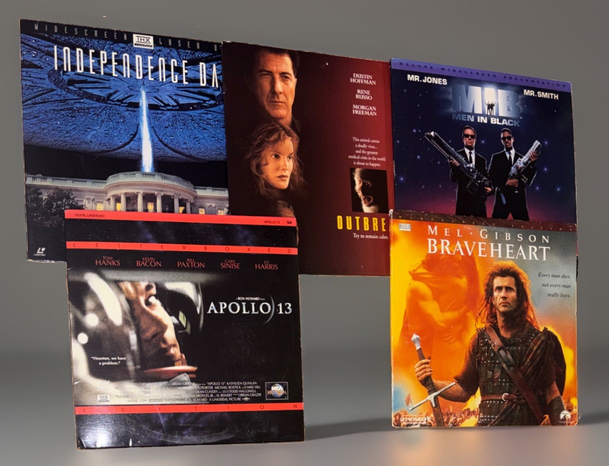 Laserdisc Movie Lot (5) Apollo 13, Men In Black, Braveheart, Independence Day