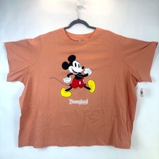 Disneyland Mickey Mouse Graphic Tee Orange 3X 100 Cotton Unisex