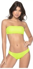 NWT 164 Pilyq PQ Pineapple Reef D Cup Tube Bandeau  L Teeny Bottom