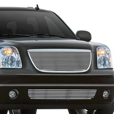 For GMC Yukon 07-13 Main and Bumper Grille Kit 2-Pc Chrome Polished 8x6 mm