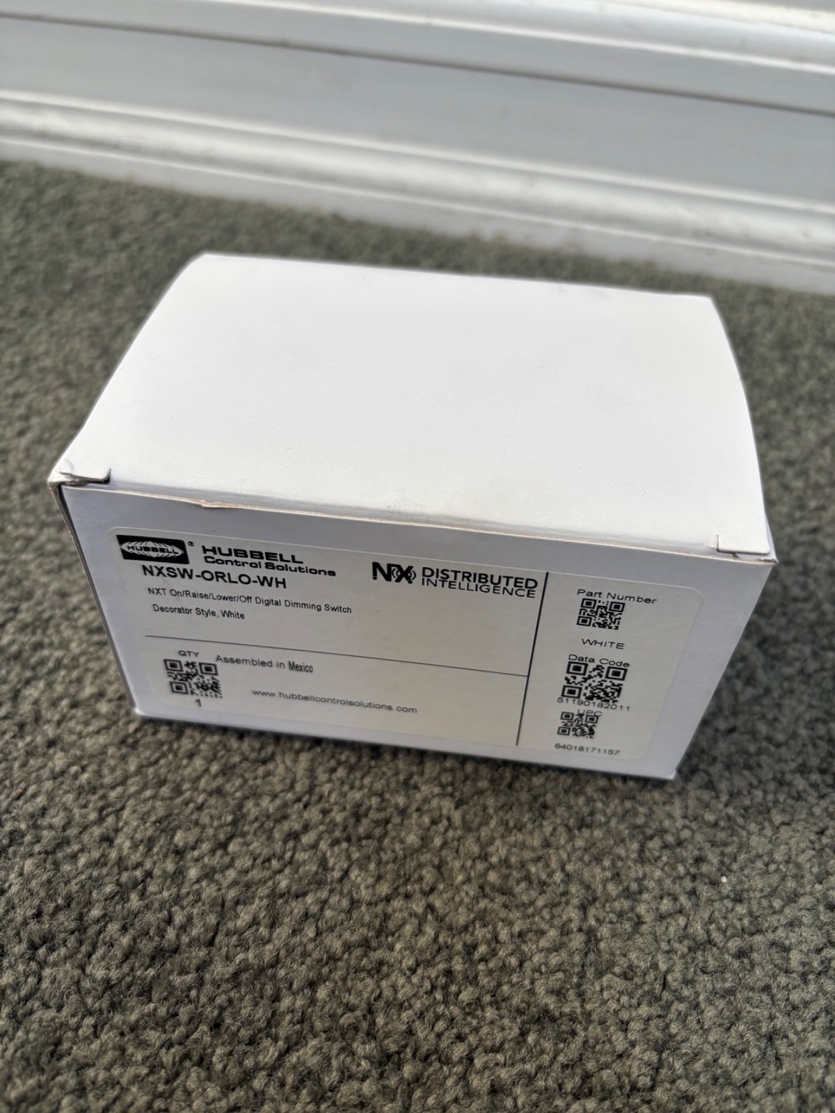 NEW HUBBELL NXSW-ORLO-WH ON/RAISE/LOWER/OFF NX DIGITAL DIMMING SWITCH (3 AVAIL)