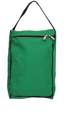 Winston Collection Deluxe Shoe Bag St. Patty's Green Canvas w/ Cafe Leather trim