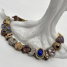 Vintage Canterbury Slide Bracelet by Sweet Romance USA Gold Tone