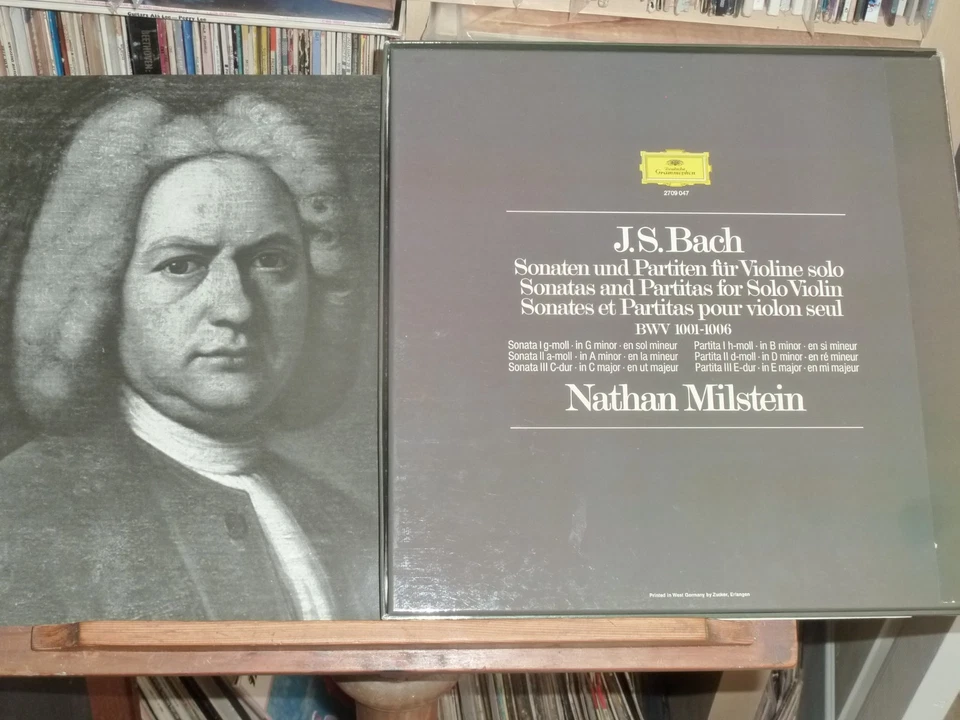 1975 Mint 1st German DG Milstein Bach Complete Sonatas & Partitas Violin 3LP Box - Image 3 of 4