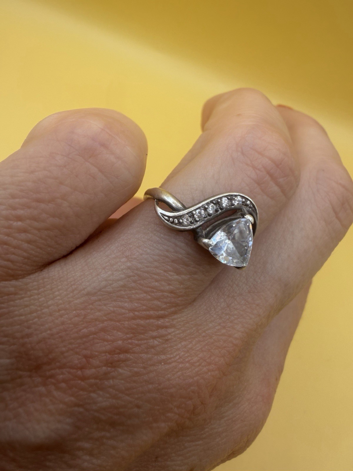 Uk size M sterling silver ring with large Stone#10 image 3