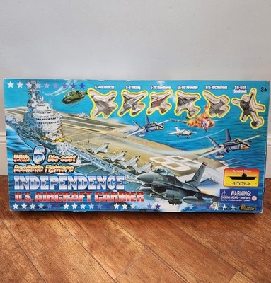 1998 RedBox Toys Independence U.S Aircraft Carrier Ship 31'', W/ 6 Die Cast Plane