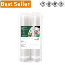 BPA Free Vacuum Food Sealer Bags Rolls - 2 Packs 8  x 20  for Sous Vide