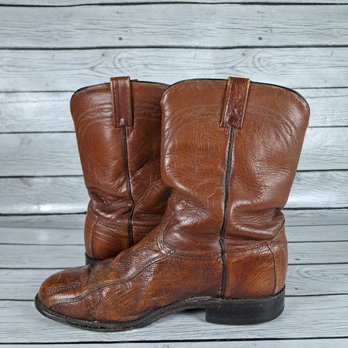 Vintage Dan Post Ostrich Leg Cowboy Western Boots Mens 10 D - Photo 14/20