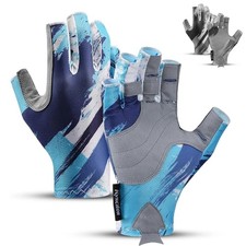 UPF 50 Fishing Gloves Fingerless Sun UV Protection Gloves for Kayaking Paddling