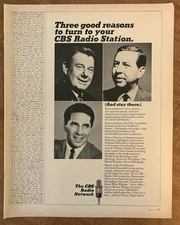 1965 CBS Radio Station Network Arthur Godfrey Douglas Edwards 60s Print Ad