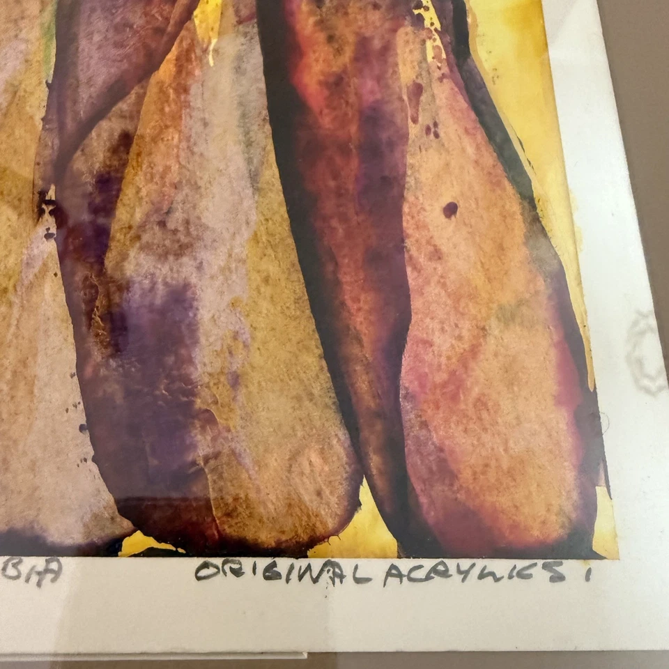 DAVID N'LALA, NAMIBIA MODERNISTA EXPRESIONISMO ÓLEO ACRÍLICO PAPEL AFRICANO Foto 4 de 4