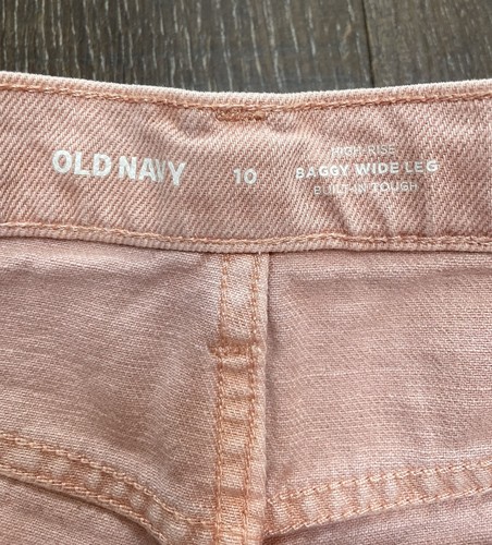 Old Navy Pants Girls Size 10 Pink Baggy Wide Leg High Rise Jeans - Picture 5 of 10