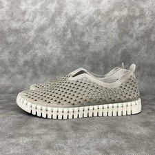 Ilse Jacobsen Shoes Women's 6.5 / 37 Gray Perforated Tulip Slip On Comfort Flats