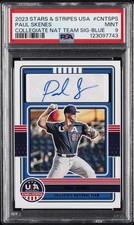 PANINI STARS & STRIPES USA COLLEGE NATIONAL TEAM SIGNATURES PAUL SKENES PSA 9