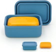 Leak Proof Silicone Travel Soap Case with Drain Pad, Shatterproof Compact Bar So