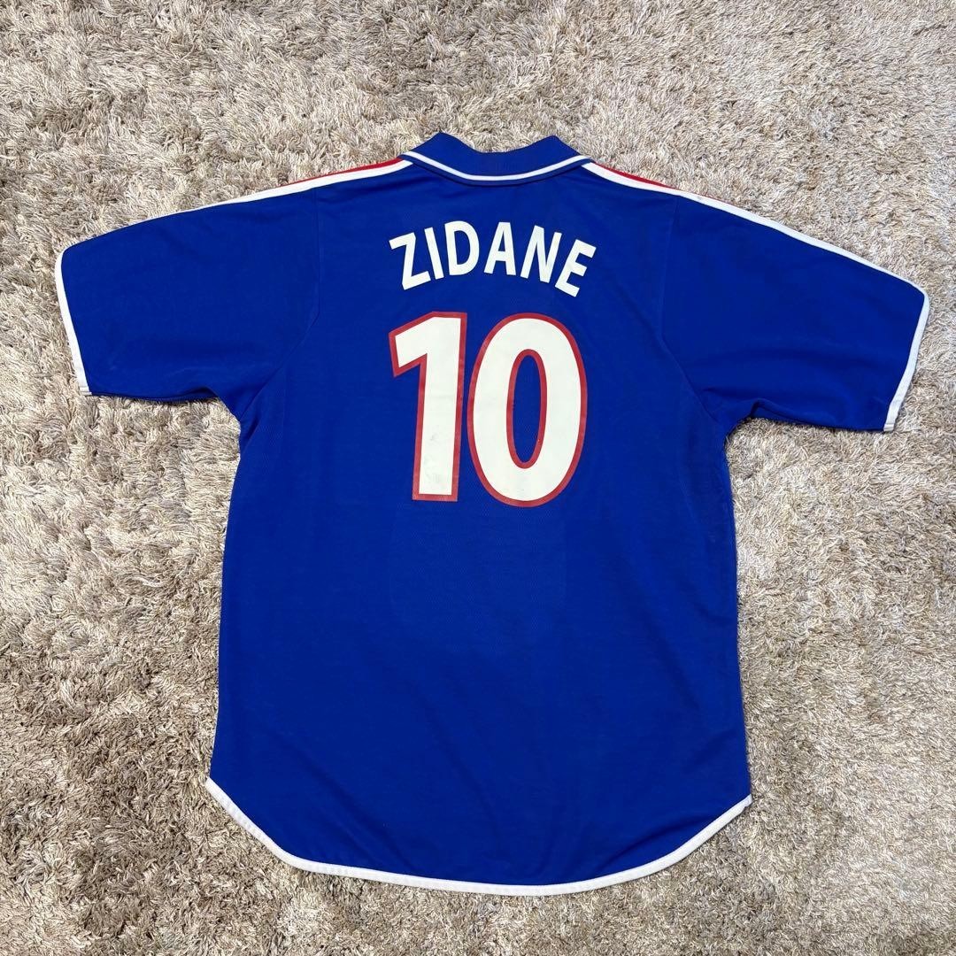 Zidane 10 Large FRANCE 2000 Maillot Home Football  Shirt Jersey Vintage