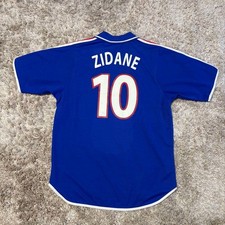 Zidane 10 Large FRANCE 2000 Maillot Home Football  Shirt Jersey Vintage