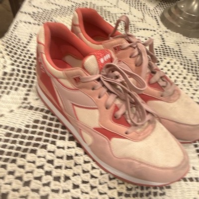 Diadora N-92 Pink White Low Top Lace-Up Athletic Sneaker Men s Pre-Owned