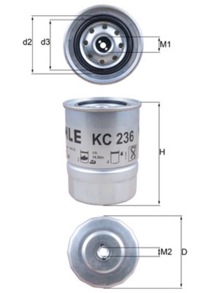 Mahle Kraftstofffilter KC 236 Anschraubfilter FüR Nissan K260 720 Sunny Cherry 3-image