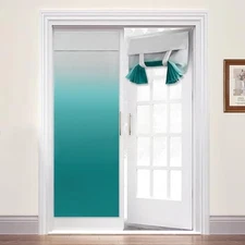  Ombre Room Darkening Teal 26"W x 68"L (Pack of 1) Teal and Greyish White