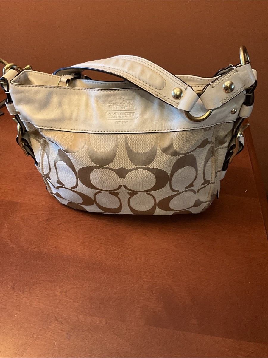 Coach | Vintage Cream Monogram Canvas White Leather Gold  display picture 1