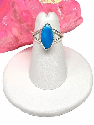 Azteken Berg Türkis Ring Größe 5 massiv 925 Sterling Silber