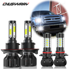 For 2004-2009-2014 Ford F150 6000K LED Headlight Hi/Lo+Fog Light Bulbs Combo