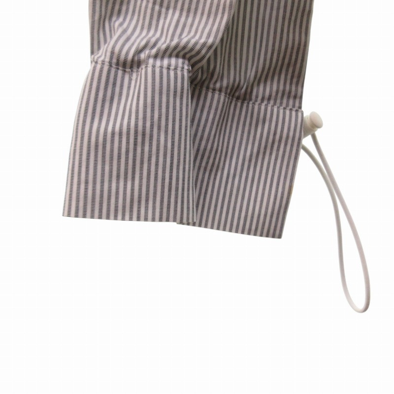 フェンディ FENDI CAMICIA SHIRT ストライプシャツ ブラウス ショート丈 グレー 36 約S FS7566 IBO65 レディース FENDI CAMICIA SHIRT Striped shirt blouse short length gray