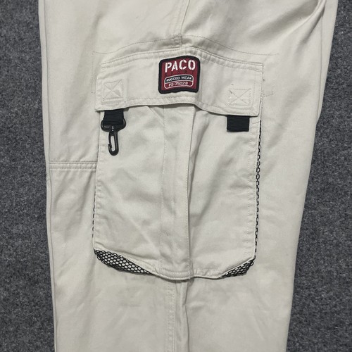 Vintage Paco Jeans Mens 38x32 Beige Baggy Straight Cargo Utility Pockets Skate - Bild 10 von 14