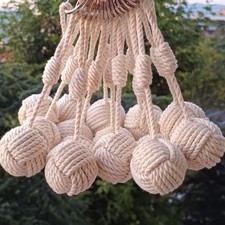 Rope Monkey Fist Sailing Keychains, Monkey Ball Keyrings, Boaters Knot Key Fob