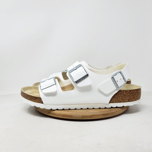 Birkenstock Milano Sandalen 43 Herren 10 Weiß Absatzriemen Schnalle Schuhe