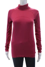 Lululemon Womens Mock Neck Long Sleeve Active Top Red Size 6