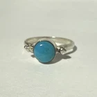 VINTAGE STERLING SILVER TURQUOISE MODERNIST UNIQUE BAND SIZE 5.75 RING 1.7 GRAMS