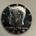 1969-S gem PROOF Kennedy 40% silver half dollar. Exact coin shown. #19