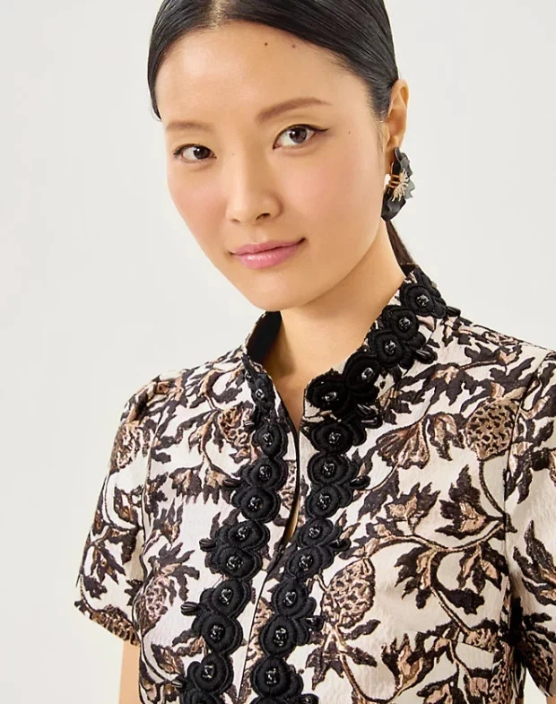 Nuevo con etiquetas Vestido Lilly Pulitzer Teddy Jacquard Shift en Noir Piña Puff, ¡Talla!! Foto 4 de 4