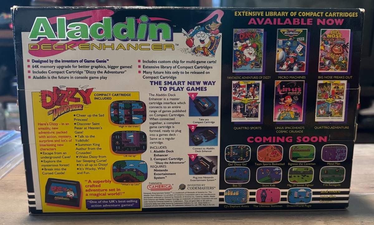 Aladdin Deck Enhancer for Nintendo NES With Inserts and Poster