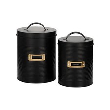 Image of Typhoon Otto Black Set Of 2 Storage Canisters