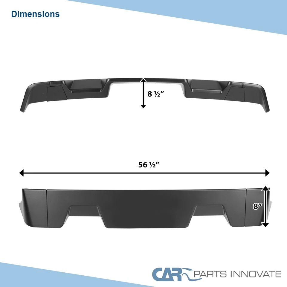 Fit 08-14 GMC Sierra 2500HD/3500HD BLK Unpainted Roof Rear Cab Spoiler Wing 3PC Foto 3 de 4