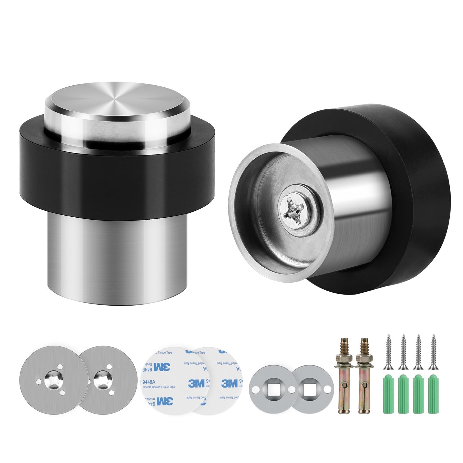 Butoir de porte ø 32mm en acier lot de 2 pièces pour fixation au sol