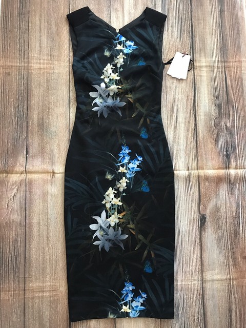 ted baker floral midi dress