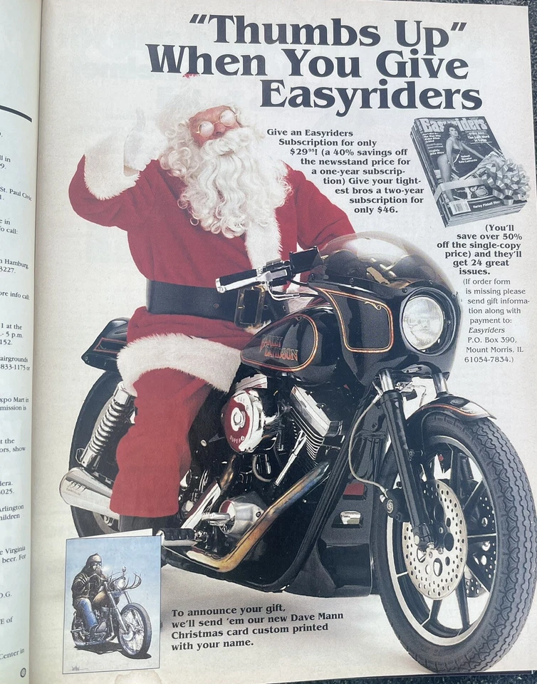 1992  EASYRIDERS MAGAZINE HOLIDAY ISSUE STURGIS DAVID MANN TEL AVIV MOTORCYCLE 1 - Image 4 of 4