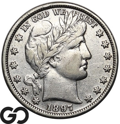 1897 Barber Half Dollar, Choice AU Silver 50c