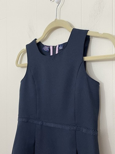 IZOD Kids School Uniform Navy Blue Jumper Dress ~ Girls Size 8 Reg - Picture 3 of 14