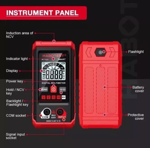 HABOTEST HT109L Digital Multimeter 4000 Counts 600V DC AC Voltage Measurement - Picture 6 of 9