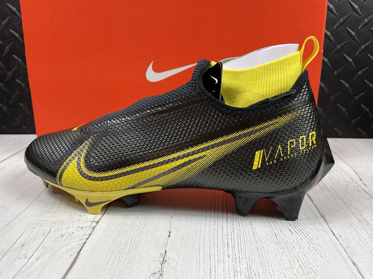 Size 8-Nike Vapor Edge Pro 360 Black Yellow Football Cleats 