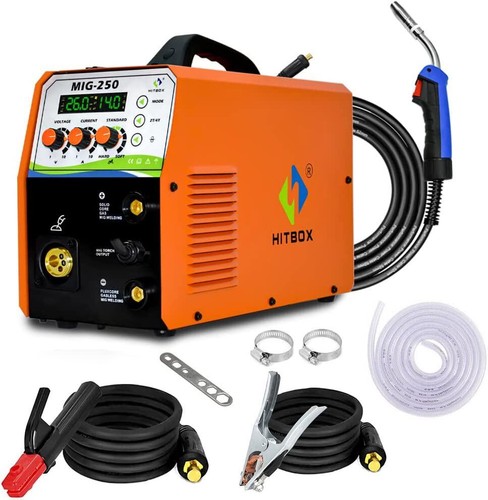 5 in 1 Gas Free Welder, 250A 240V LCD Digital MIG Welding Machine HITBOX - Picture 13 of 14
