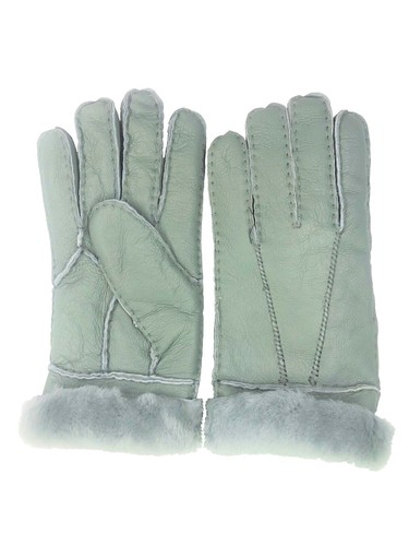 MGGMOKAY Dameswanten voor de winter, lamsvel, shearling, winterwanten, leren handschoenen, beige, L